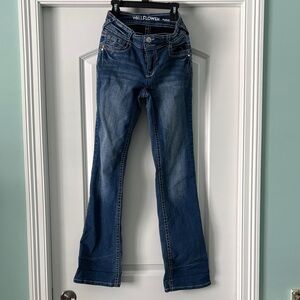 Wallflower Women's Classic Blue Flare Jeans